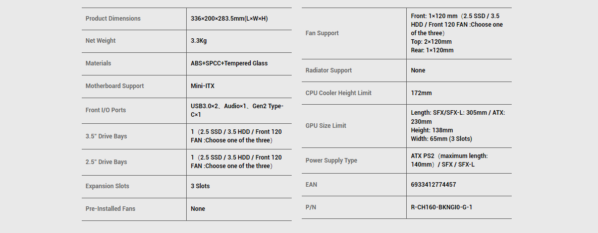 A large marketing image providing additional information about the product DeepCool CH160 mITX Case - Black - Additional alt info not provided