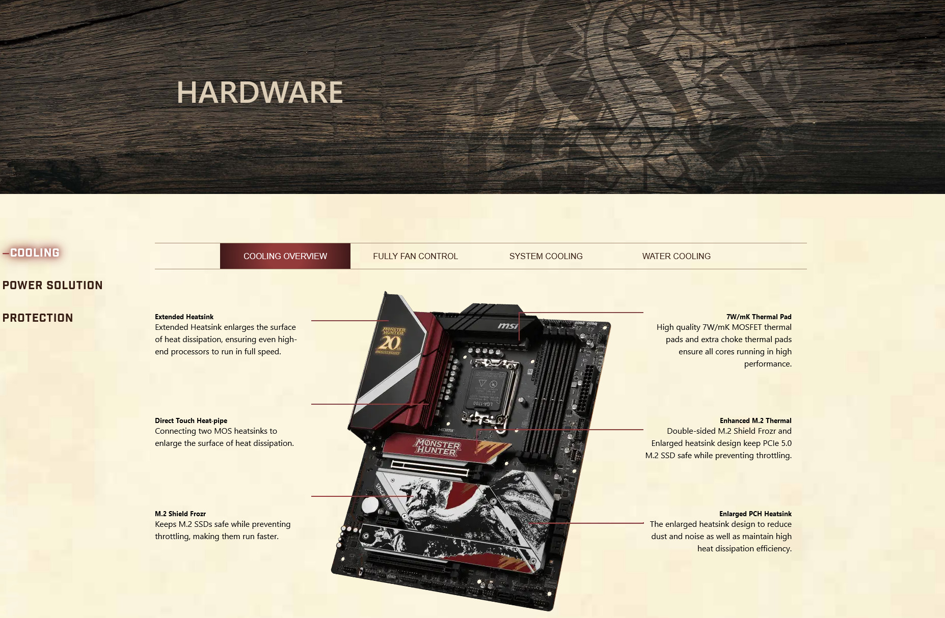 A large marketing image providing additional information about the product MSI MPG Z790 EDGE LGA1700 ATX Desktop Motherboard - Monster Hunter Edition - Additional alt info not provided