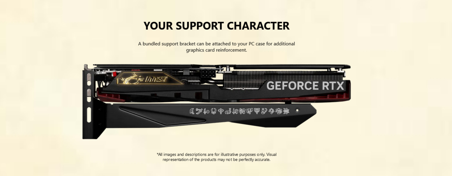 A large marketing image providing additional information about the product MSI GeForce RTX 4060 Ti Gaming Slim 8GB GDDR6X x GC30 Controller - Monster Hunter Edition - Additional alt info not provided