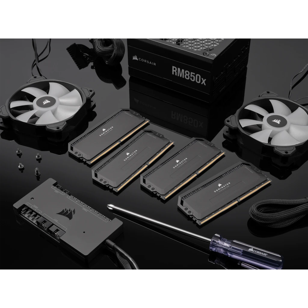 A large marketing image providing additional information about the product Corsair Dominator Platinum RGB 64GB Kit (2x32GB) DDR5 C30 6000MHz - Grey - Additional alt info not provided