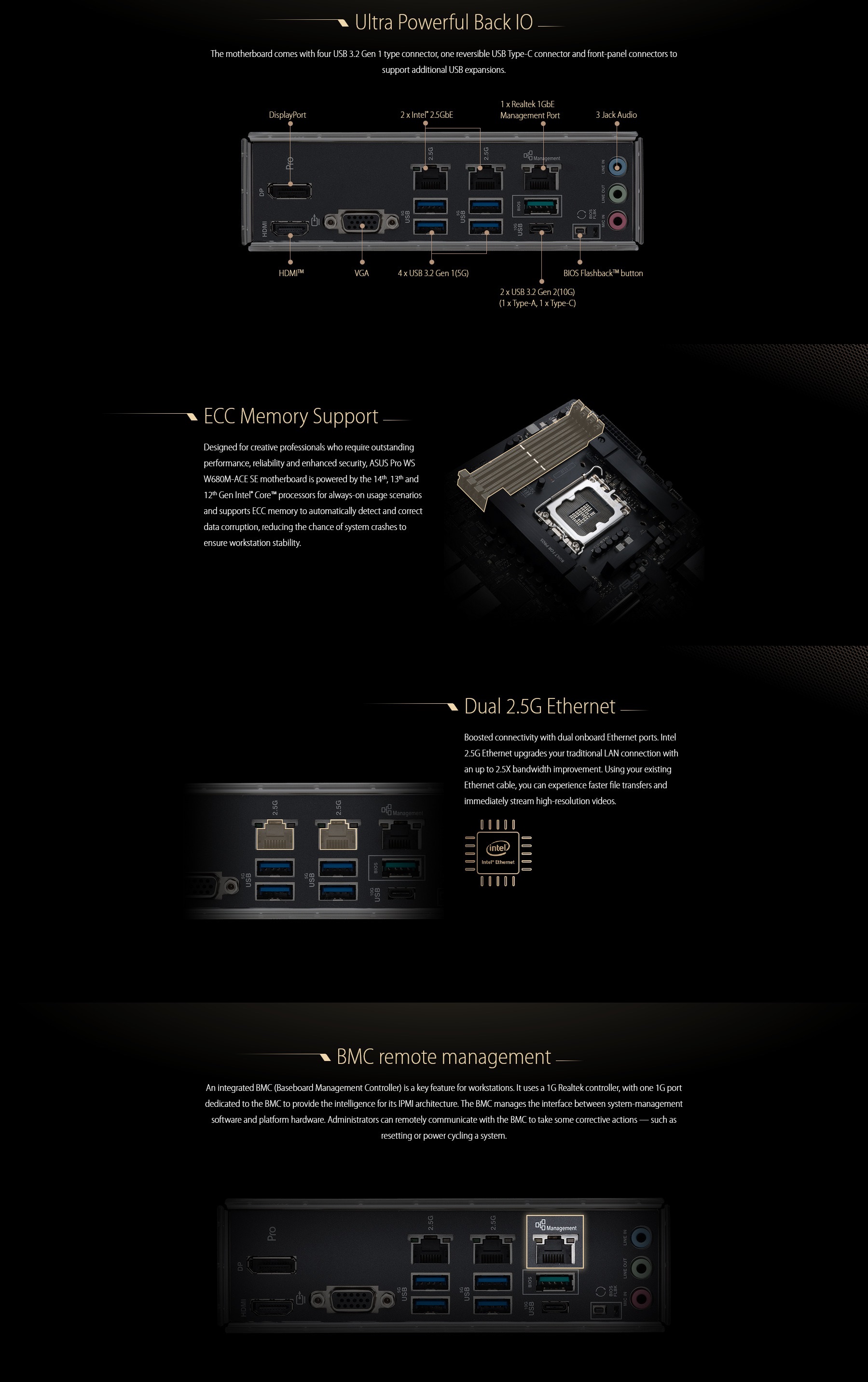 A large marketing image providing additional information about the product ASUS Pro WS W680M-ACE SE LGA1700 mATX Workstation Motherboard - Additional alt info not provided