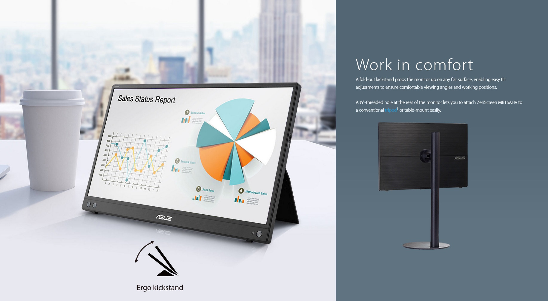 A large marketing image providing additional information about the product ASUS ZenScreen MB16AHV 16" 1080p 60Hz IPS Portable Monitor - Additional alt info not provided