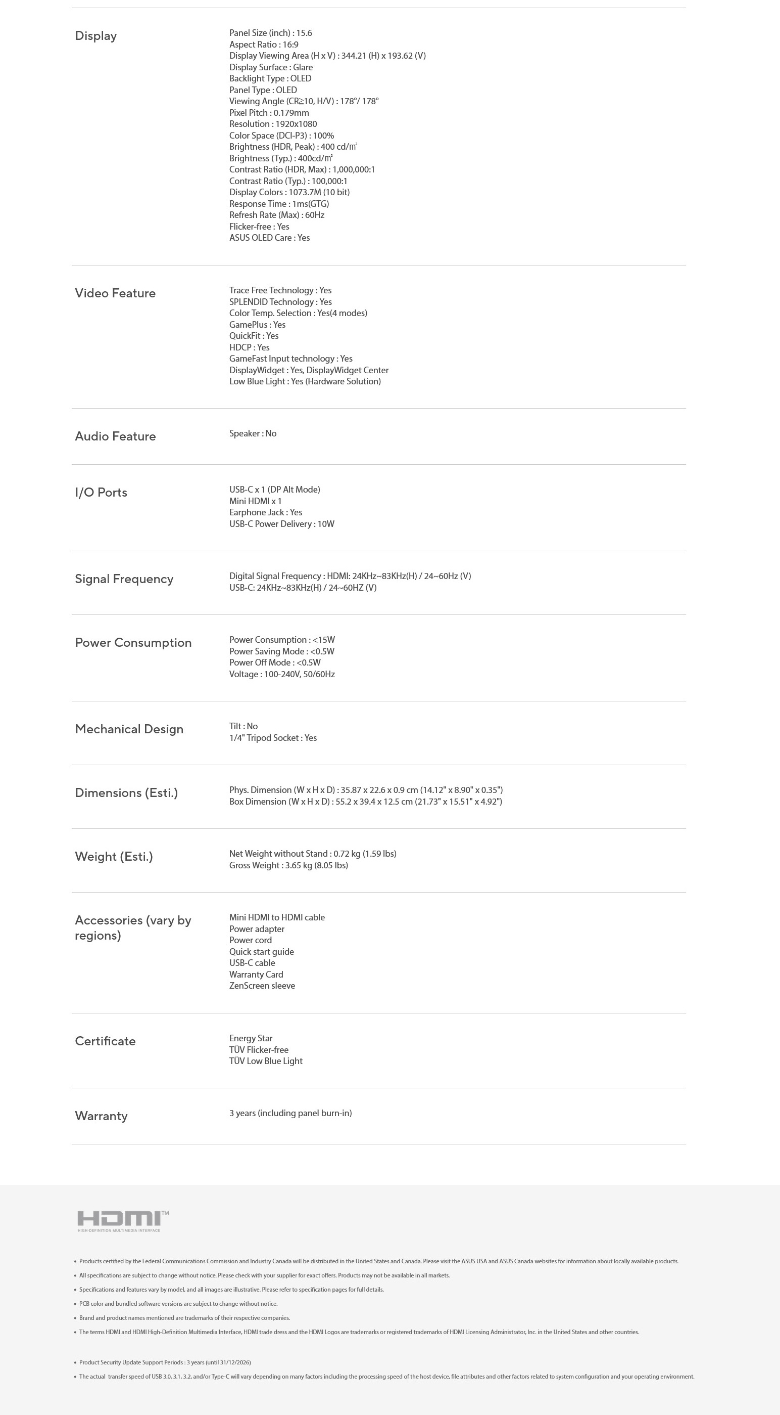 A large marketing image providing additional information about the product ASUS ZenScreen MQ16AHE 16" 1080p 60Hz OLED Portable Monitor - Additional alt info not provided