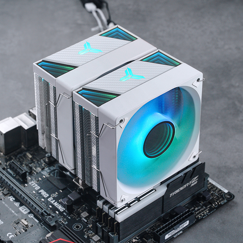 A large marketing image providing additional information about the product Jonsbo CR-3000 ARGB LED CPU Cooler - White - Additional alt info not provided