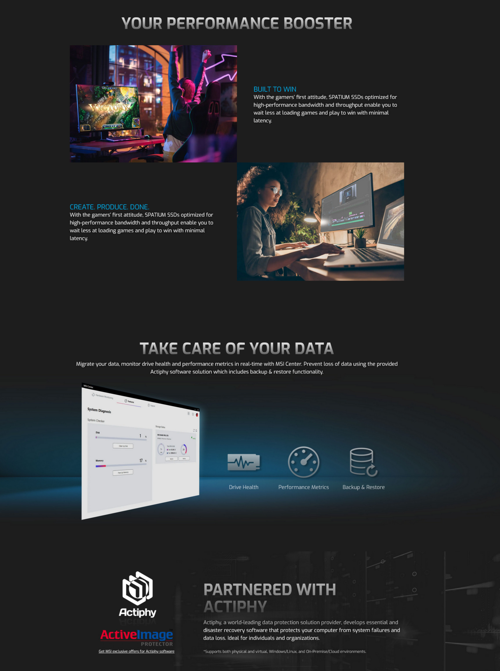 A large marketing image providing additional information about the product MSI Spatium M570 Pro FROZR PCIe Gen5 NVMe M.2 SSD - 2TB - Additional alt info not provided