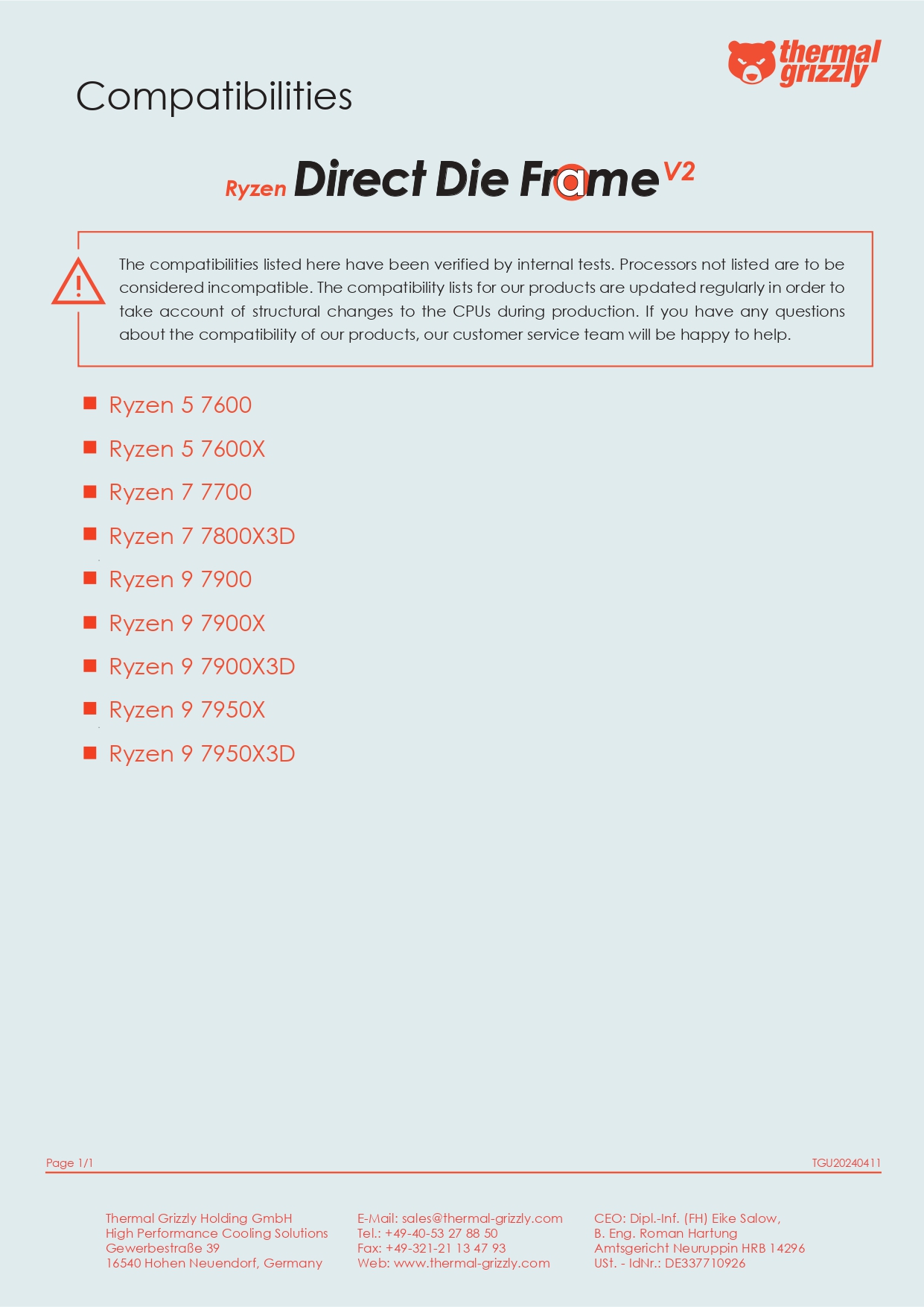 A large marketing image providing additional information about the product Thermal Grizzly AM5 Direct Die Frame V2 - Additional alt info not provided