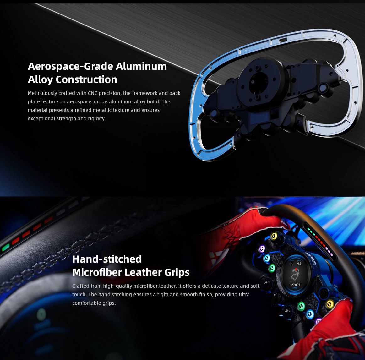 A large marketing image providing additional information about the product MOZA VGS Steering Wheel - Additional alt info not provided