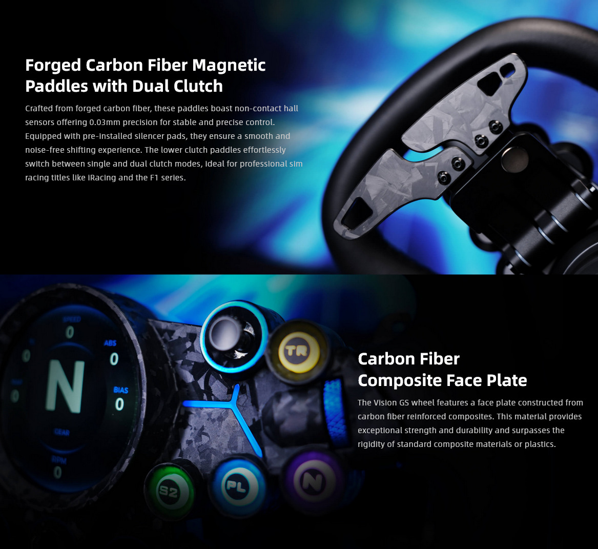 A large marketing image providing additional information about the product MOZA VGS Steering Wheel - Additional alt info not provided