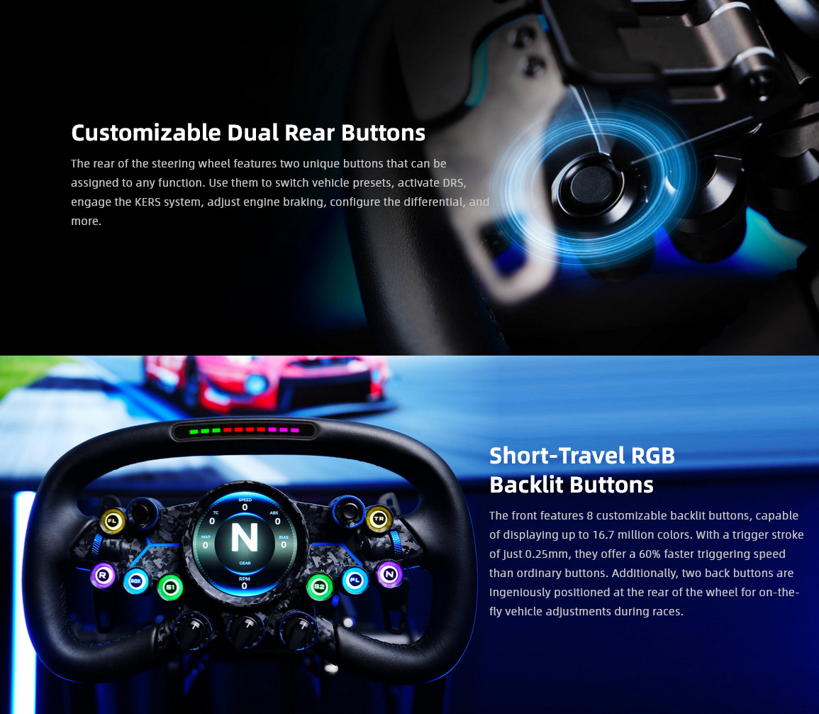 A large marketing image providing additional information about the product MOZA VGS Steering Wheel - Additional alt info not provided