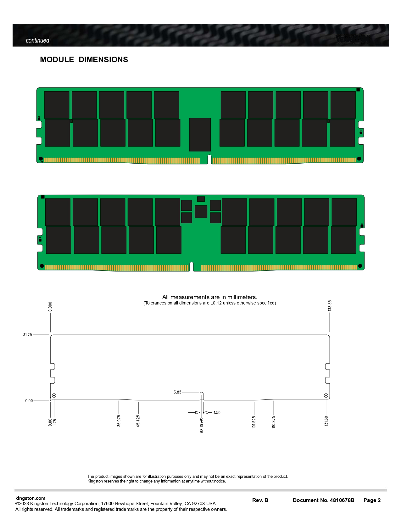 A large marketing image providing additional information about the product Kingston 64GB DDR5 ECC Reg CL40 4800MT/s  DIMM 2Rx4 Hynix M Rambus - Additional alt info not provided