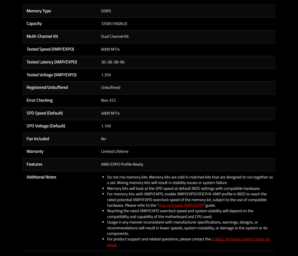 A large marketing image providing additional information about the product G.Skill Trident Z5 Neo RGB 32GB Kit (2x16GB) DDR5 AMD EXPO C30 6000MHz - Additional alt info not provided