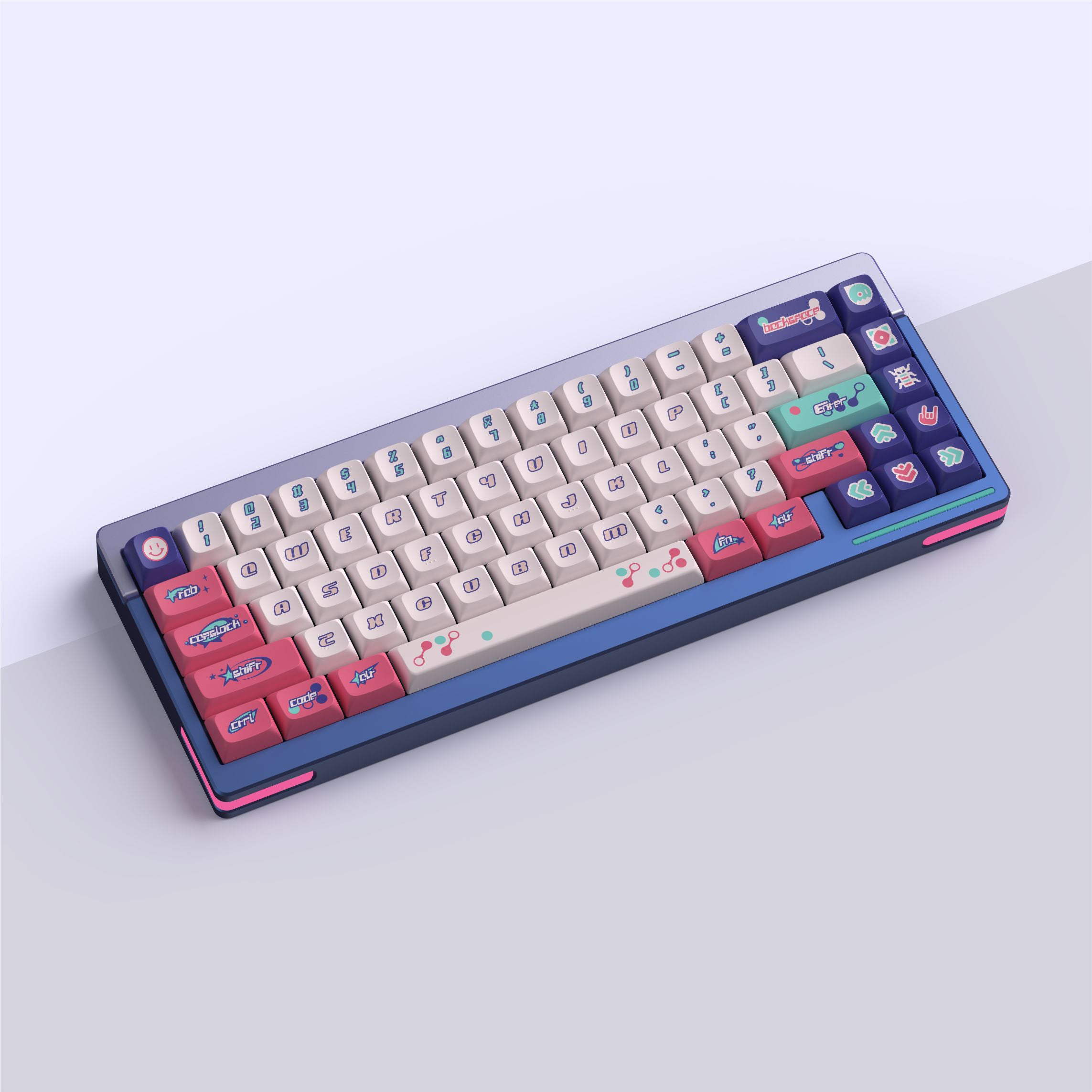 A large marketing image providing additional information about the product Keytok KDA Y2K Wave - Dye-Sub PBT Keycap Set (170pcs) - Additional alt info not provided