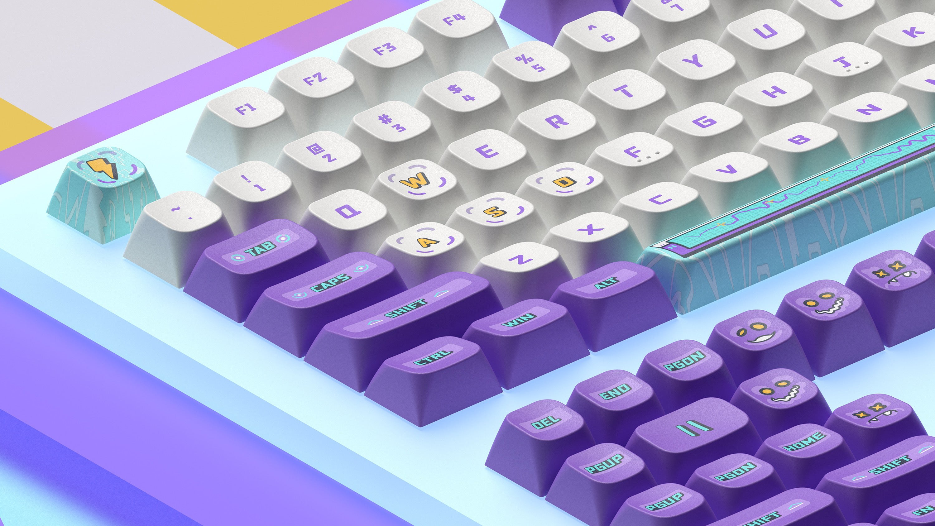 A large marketing image providing additional information about the product Keytok KDS Arcade-ia - Dye-Sub PBT Keycap Set (142pcs) - Additional alt info not provided