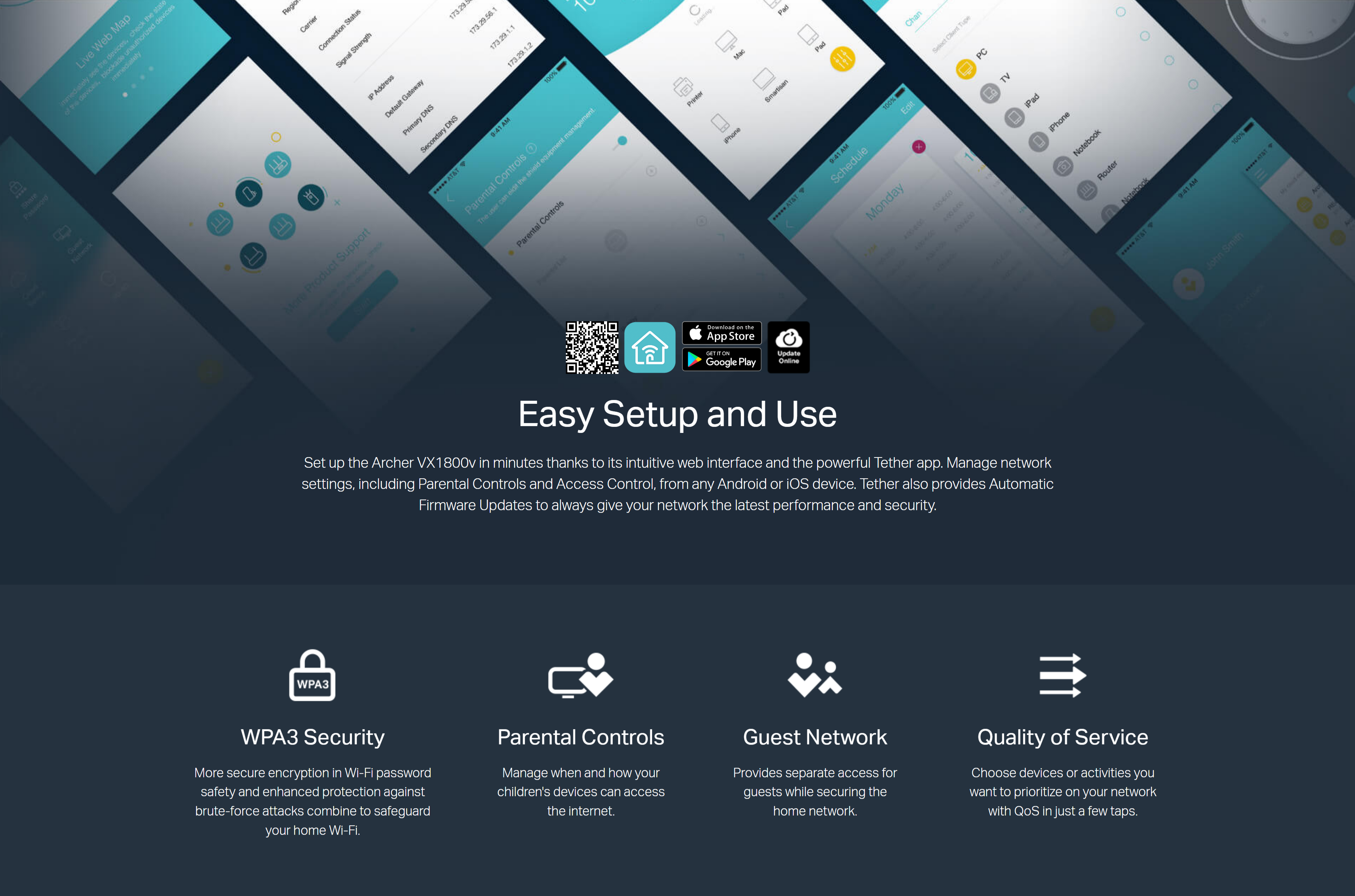 Une grande image marketing fournit des informations supplémentaires sur le produit TP-Link Archer VX1800v - AX1800 Modem-routeur Wi-Fi 6 double bande VDSL/ADSL - Informations alternatives supplémentaires non fournies