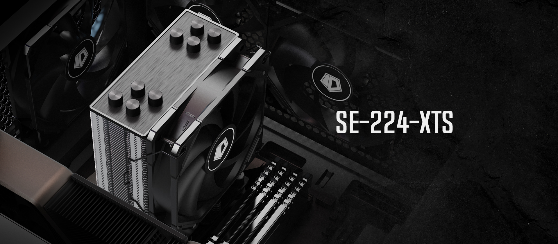 A large marketing image providing additional information about the product ID-COOLING Sweden Series SE-224-XTS CPU Cooler - Black - Additional alt info not provided