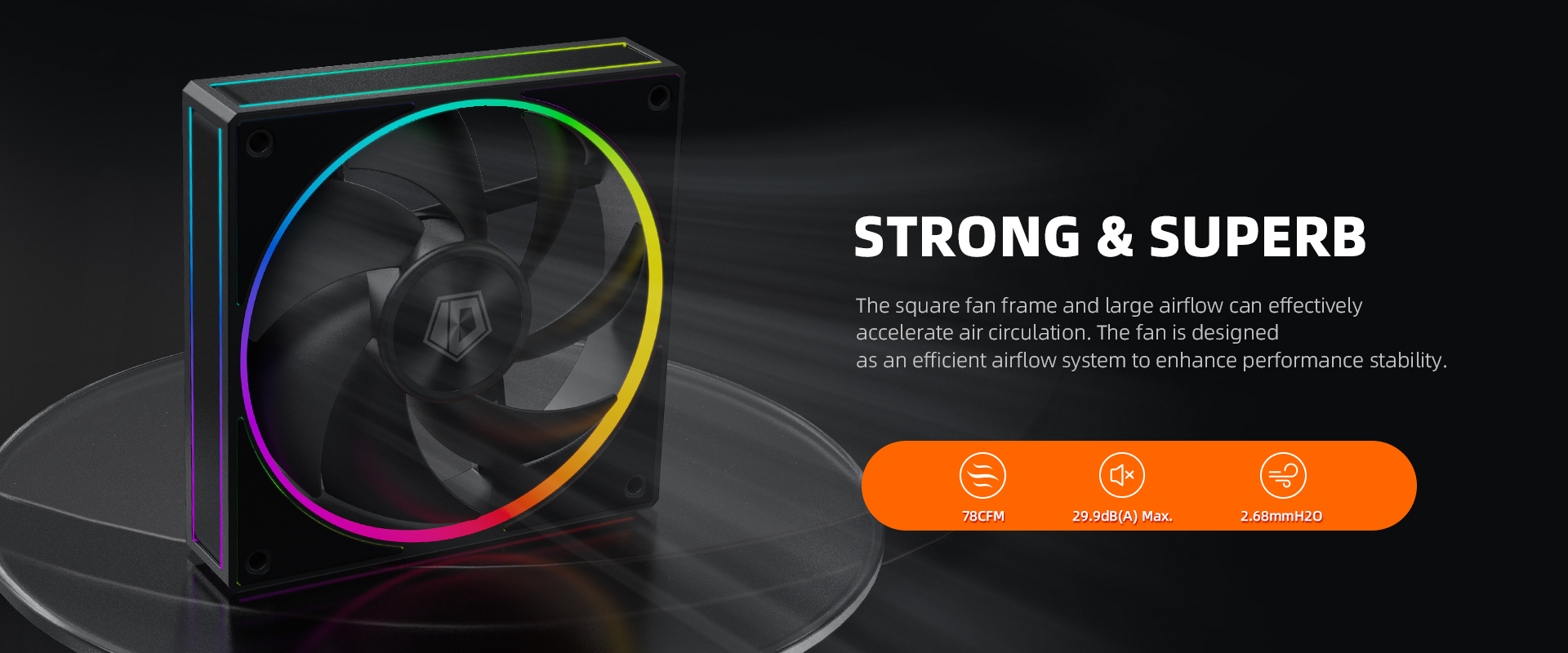 A large marketing image providing additional information about the product ID-COOLING AF Series 120mm ARGB Case Fan 3 Pack - Black - Additional alt info not provided