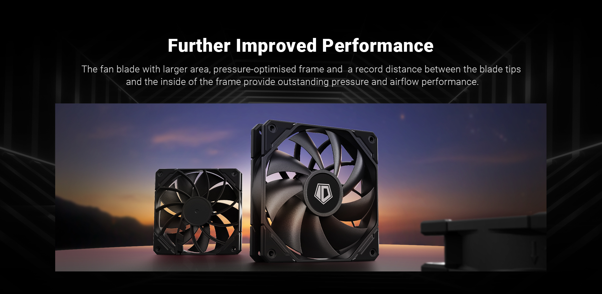 A large marketing image providing additional information about the product ID-COOLING TF Series Pro 120mm Case Fan - Black - Additional alt info not provided