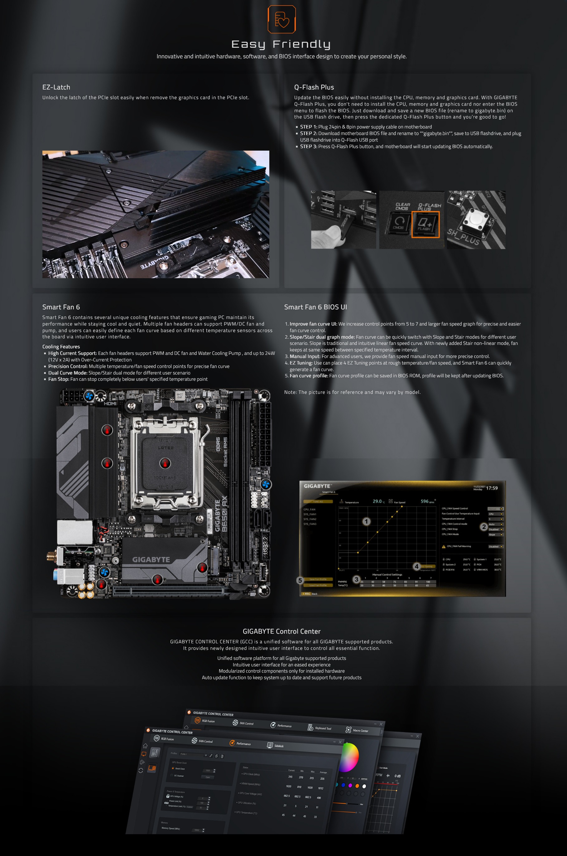 A large marketing image providing additional information about the product Gigabyte B650I AX AM5 mITX Desktop Motherboard  - Additional alt info not provided