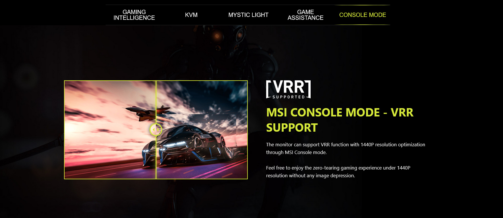 A large marketing image providing additional information about the product MSI MPG 275CQRXF 27" Curved 1440p 240Hz Rapid VA Monitor - Additional alt info not provided