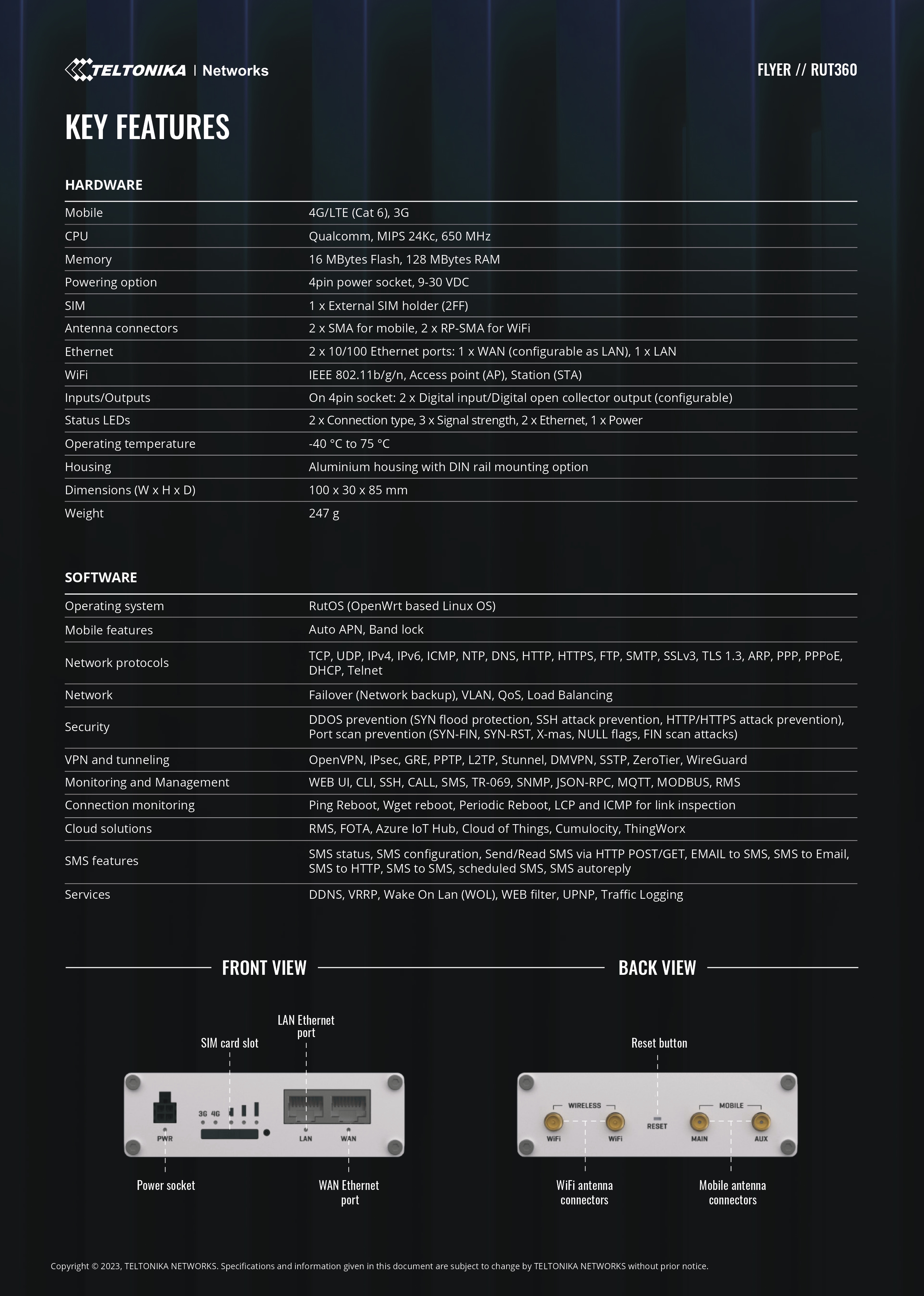 A large marketing image providing additional information about the product Teltonika RUT360 LTE CAT6 Industrial Cellular Router - Additional alt info not provided