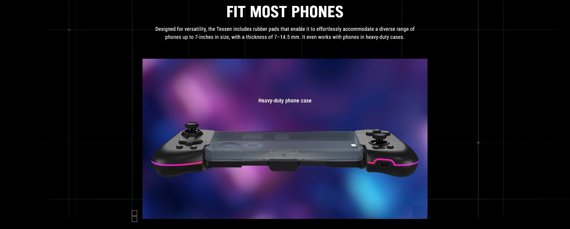 A large marketing image providing additional information about the product ASUS ROG Tessen Mobile Controller - Additional alt info not provided