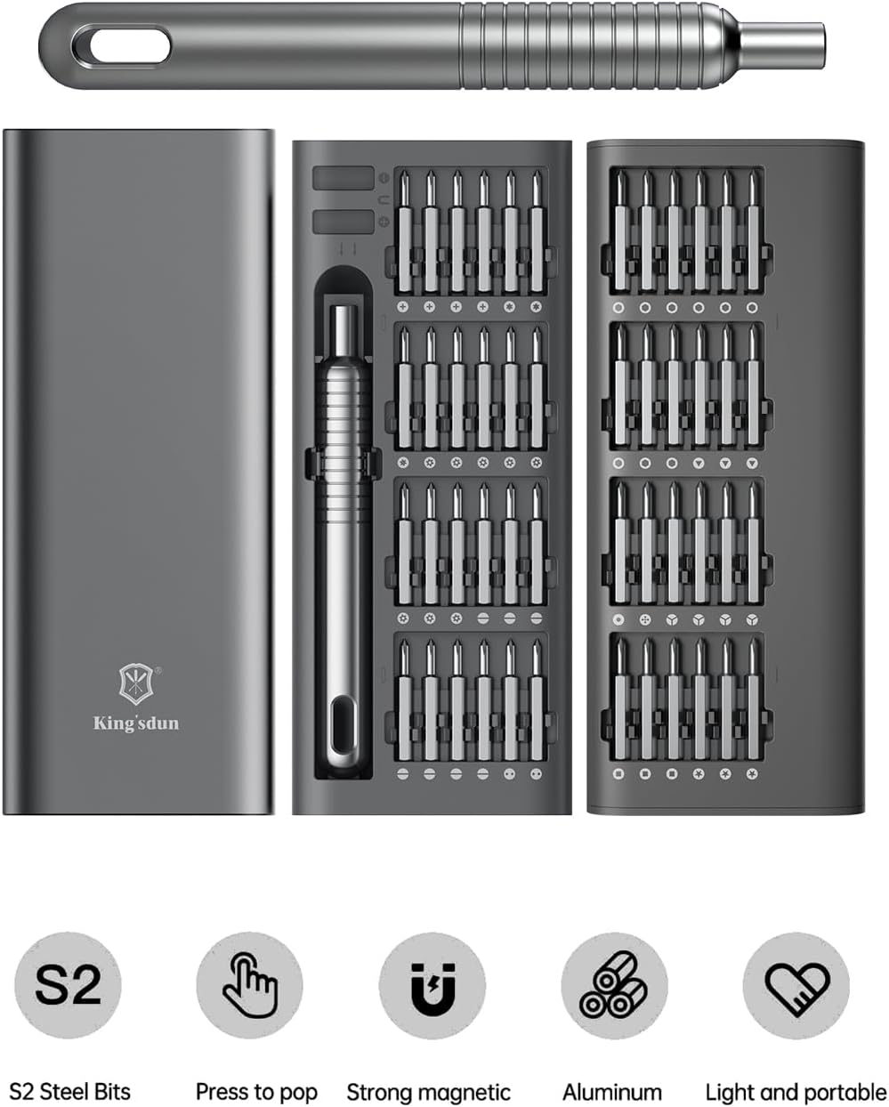 A large marketing image providing additional information about the product King'sdun 51 in 1 Precision Screwdriver Set - Additional alt info not provided