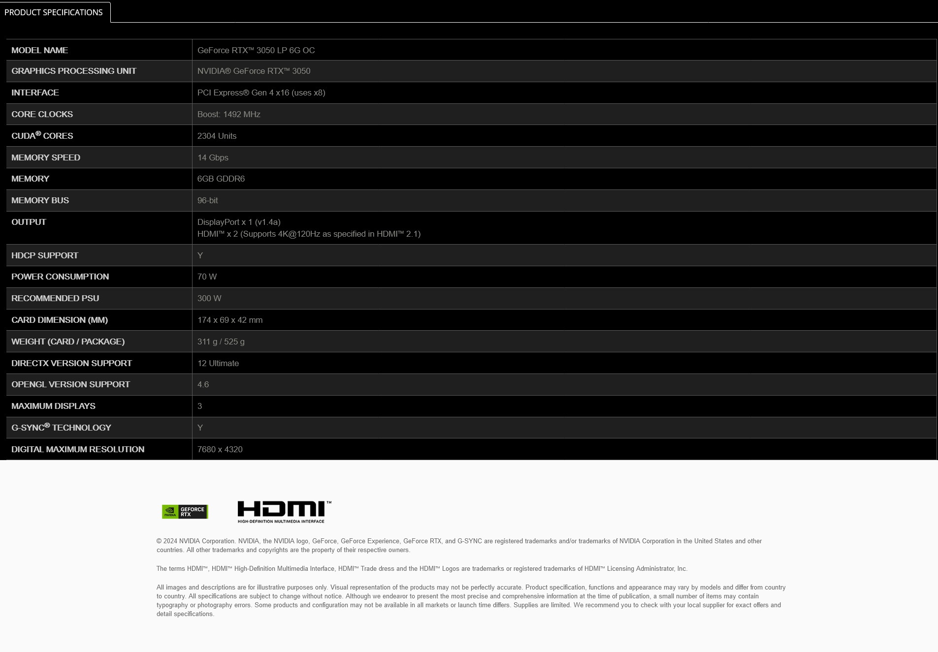 A large marketing image providing additional information about the product MSI GeForce RTX 3050 Low Profile OC 6G GDDR6 - Additional alt info not provided