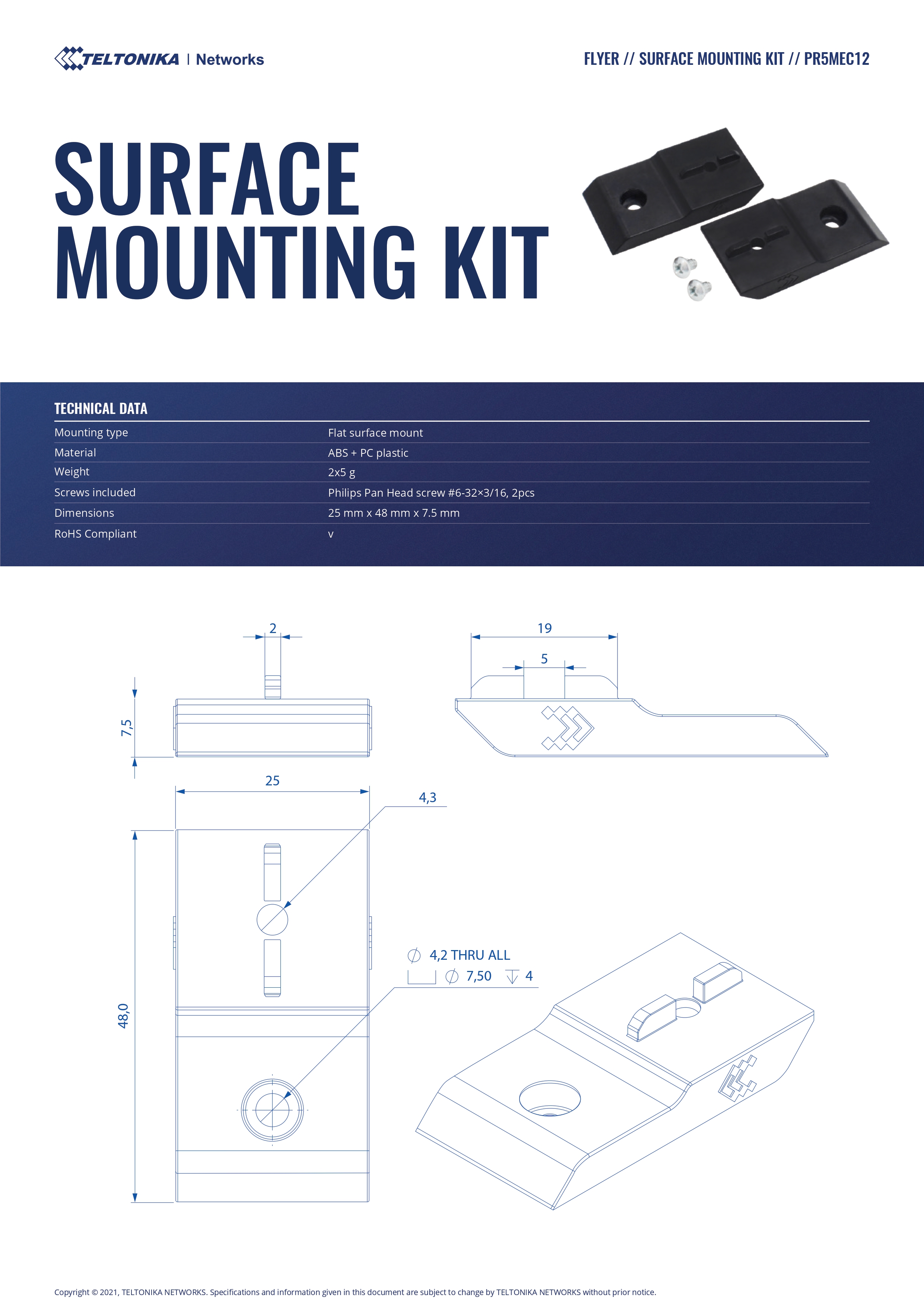 A large marketing image providing additional information about the product Teltonika Surface Mounting Kit - Additional alt info not provided