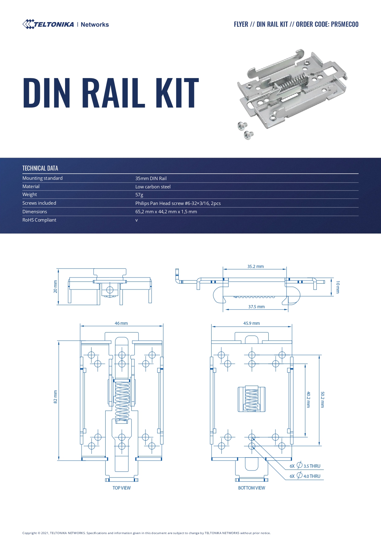 A large marketing image providing additional information about the product Teltonika DIN Rail Kit - Additional alt info not provided