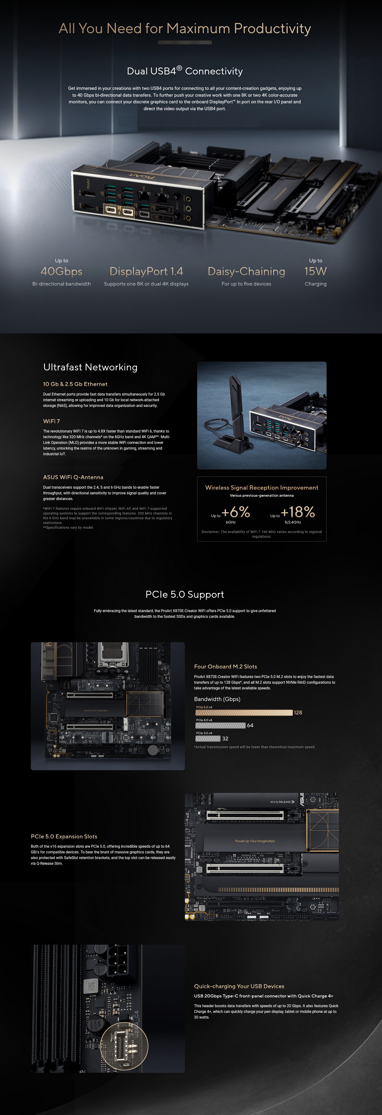 A large marketing image providing additional information about the product ASUS ProArt X870E-Creator WiFi AM5 ATX Desktop Motherboard - Additional alt info not provided