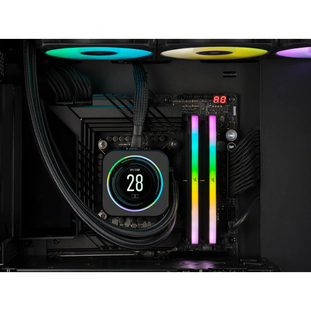 A large marketing image providing additional information about the product Corsair Vengeance RGB 32GB Kit (2x16GB) DDR5 C32 6400MHz - Grey - Additional alt info not provided