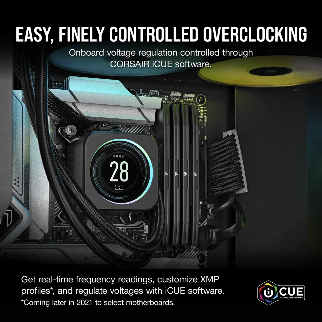 A large marketing image providing additional information about the product Corsair Vengeance 48GB Kit (2x24GB) XMP/EXPO DDR5 C30 6000MHz - Grey - Additional alt info not provided