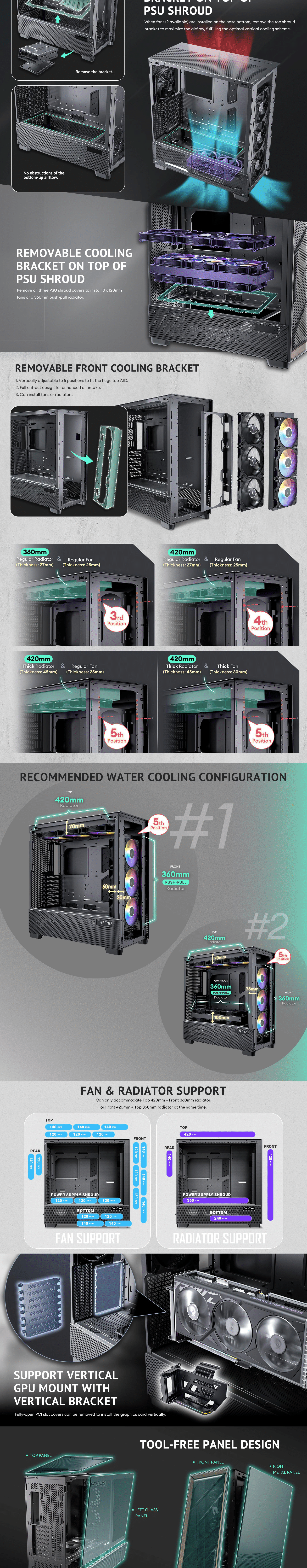 A large marketing image providing additional information about the product Antec Flux Pro - Full Tower ATX Case with Digital Display (Black) - Additional alt info not provided