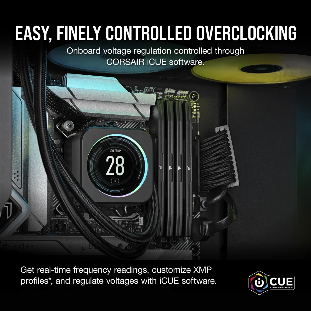 A large marketing image providing additional information about the product Corsair Vengeance 96GB Kit (2x48GB) DDR5 C30 6000MHz - Grey - Additional alt info not provided