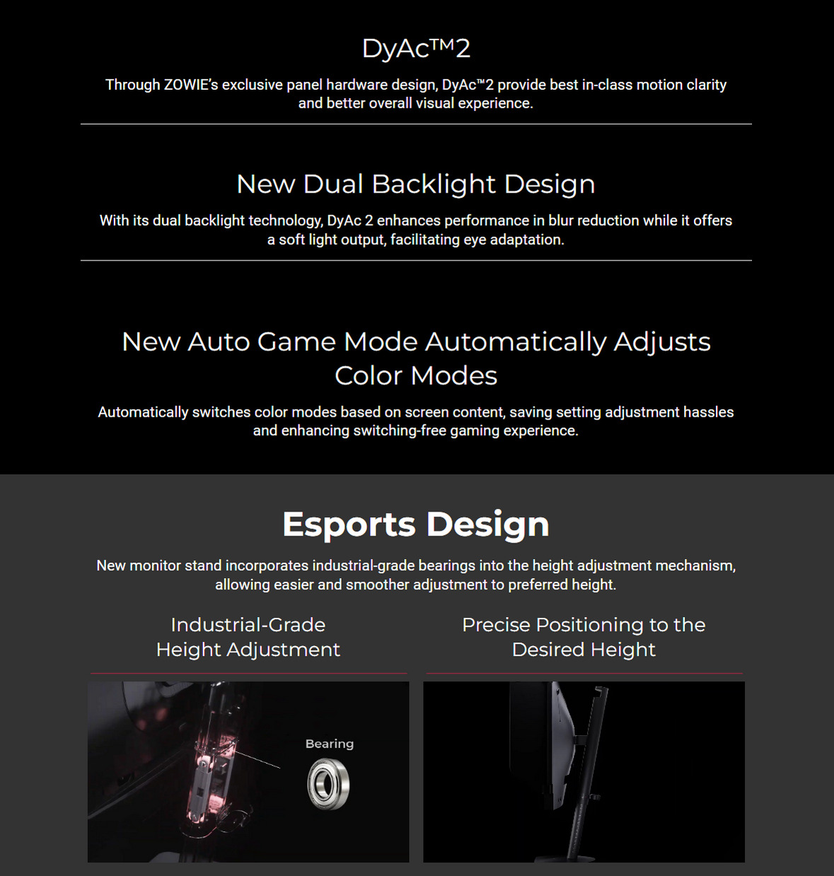 A large marketing image providing additional information about the product BenQ Zowie XL2566X+ 24" 400Hz 1080p TN Monitor - Additional alt info not provided