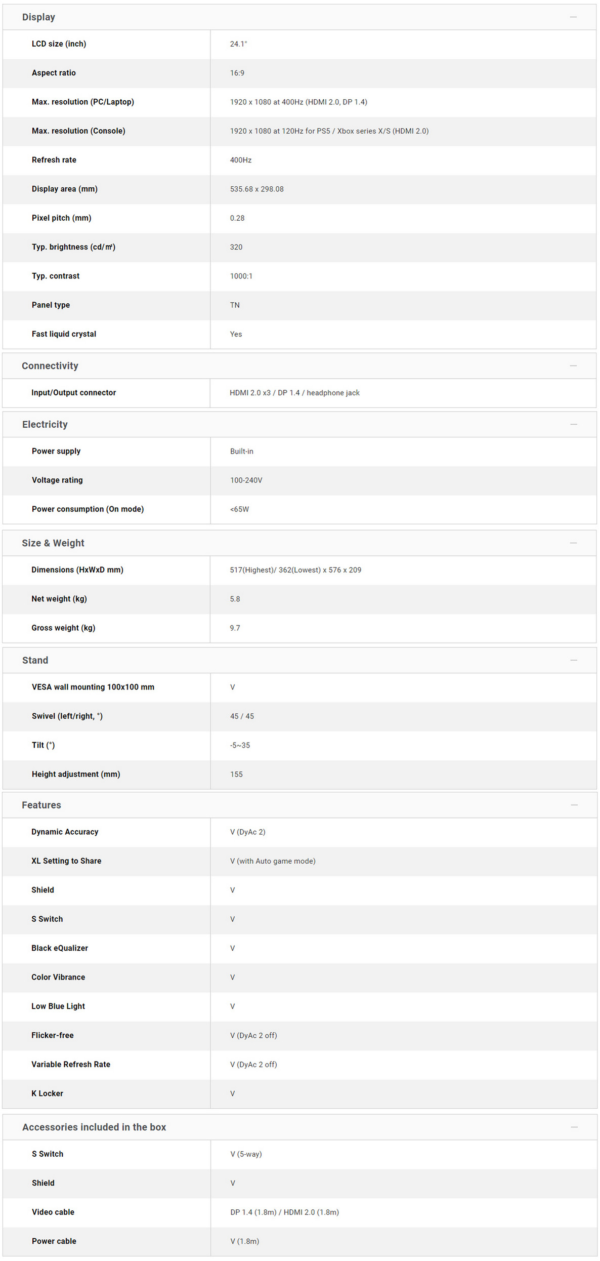 A large marketing image providing additional information about the product BenQ Zowie XL2566X+ 24" 400Hz 1080p TN Monitor - Additional alt info not provided