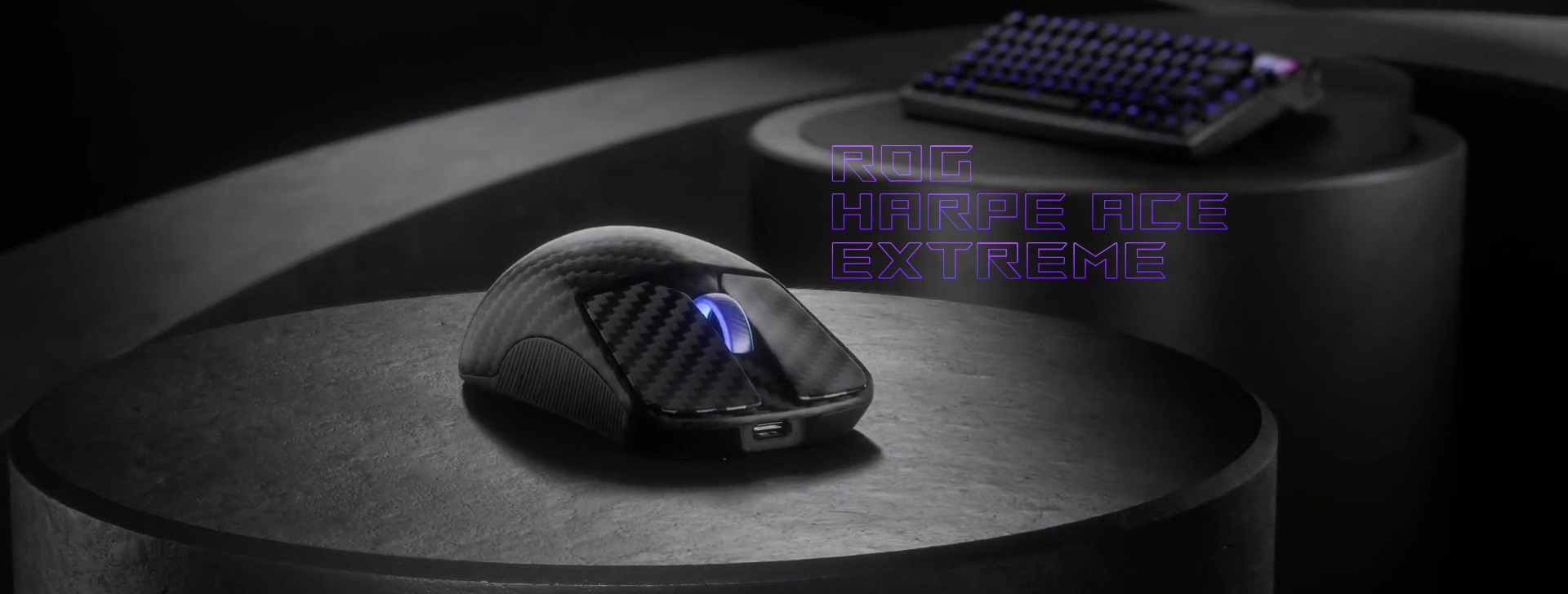 A large marketing image providing additional information about the product ASUS ROG Harpe Ace Extreme 47g Lightweight Wireless Gaming Mouse - Additional alt info not provided