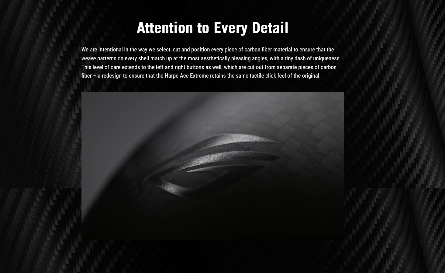 A large marketing image providing additional information about the product ASUS ROG Harpe Ace Extreme 47g Lightweight Wireless Gaming Mouse - Additional alt info not provided