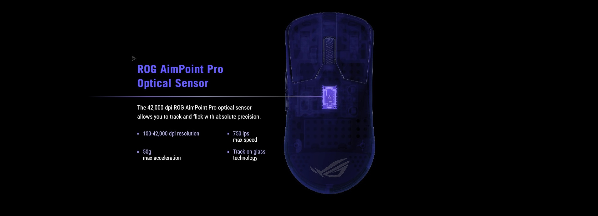 A large marketing image providing additional information about the product ASUS ROG Harpe Ace Extreme 47g Lightweight Wireless Gaming Mouse - Additional alt info not provided