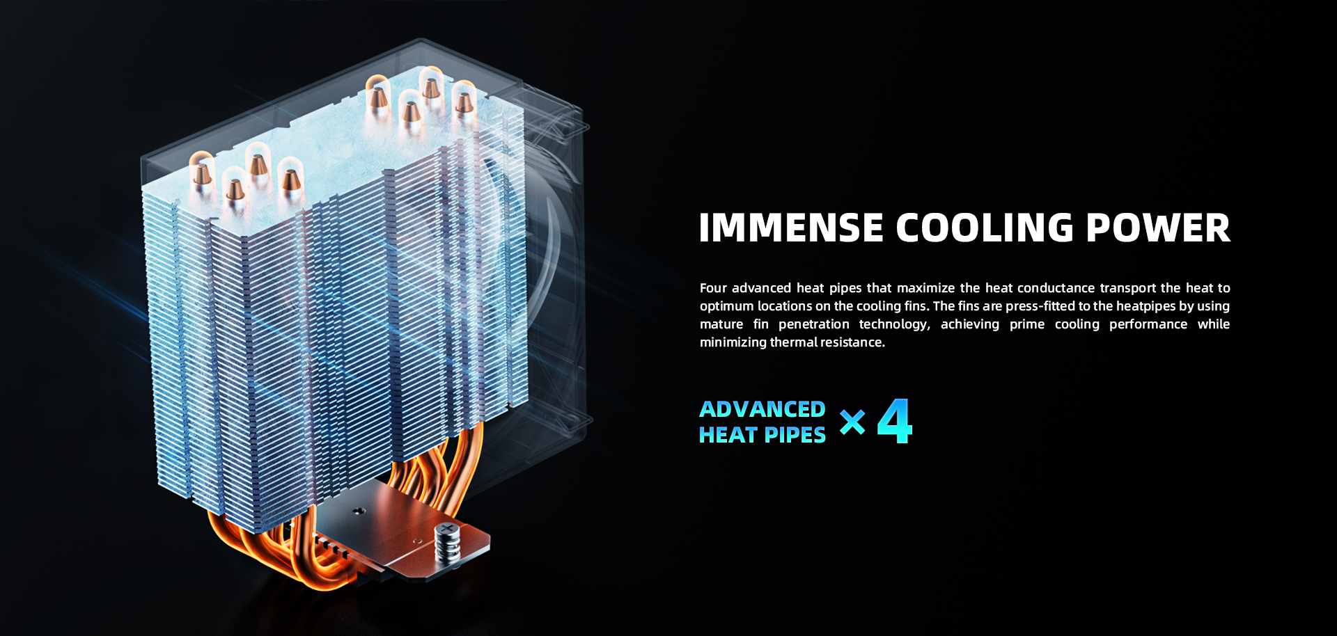 A large marketing image providing additional information about the product ID-COOLING FROZN A410 SE CPU Cooler - Black - Additional alt info not provided