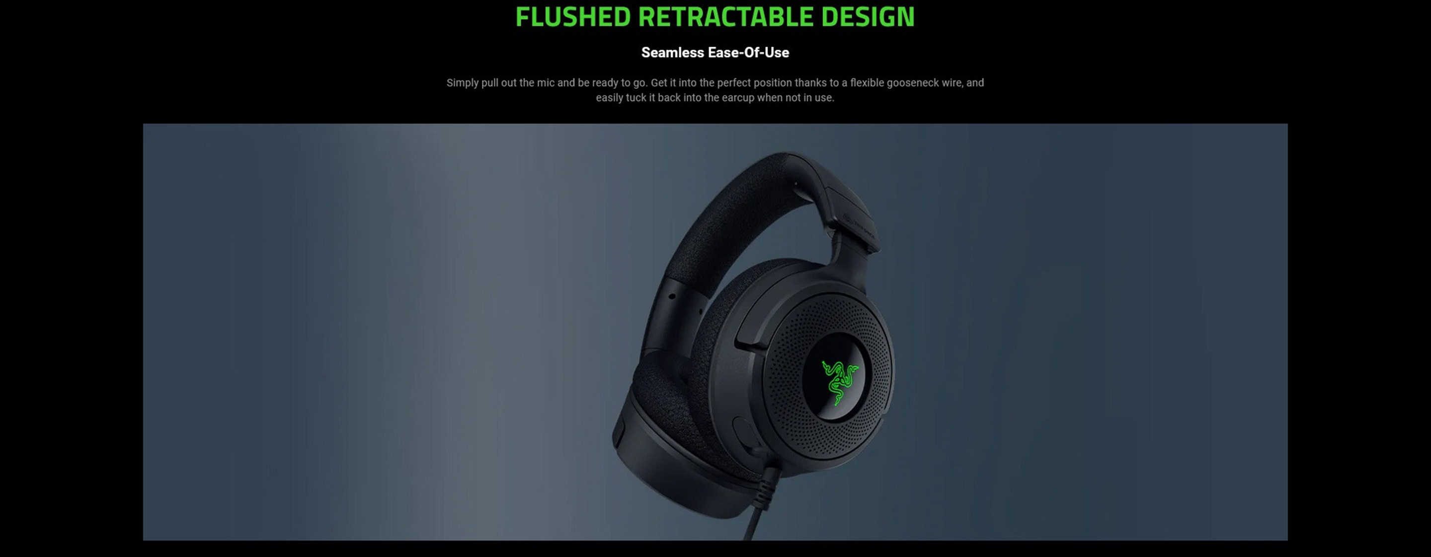 A large marketing image providing additional information about the product Razer Kraken V4 X - Wired Gaming Headset - Additional alt info not provided