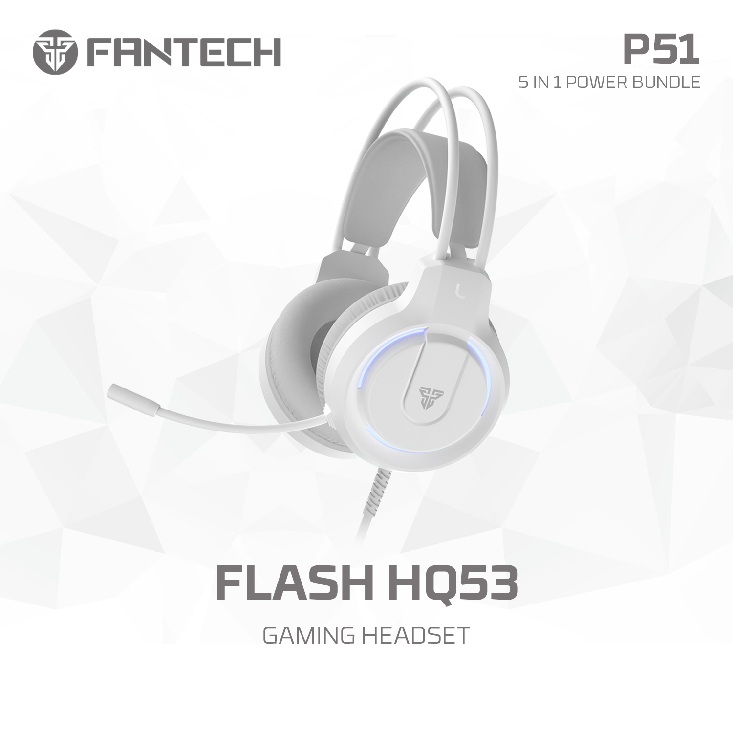 A large marketing image providing additional information about the product Fantech P51 5-in-1 Power Bundle - White - Additional alt info not provided