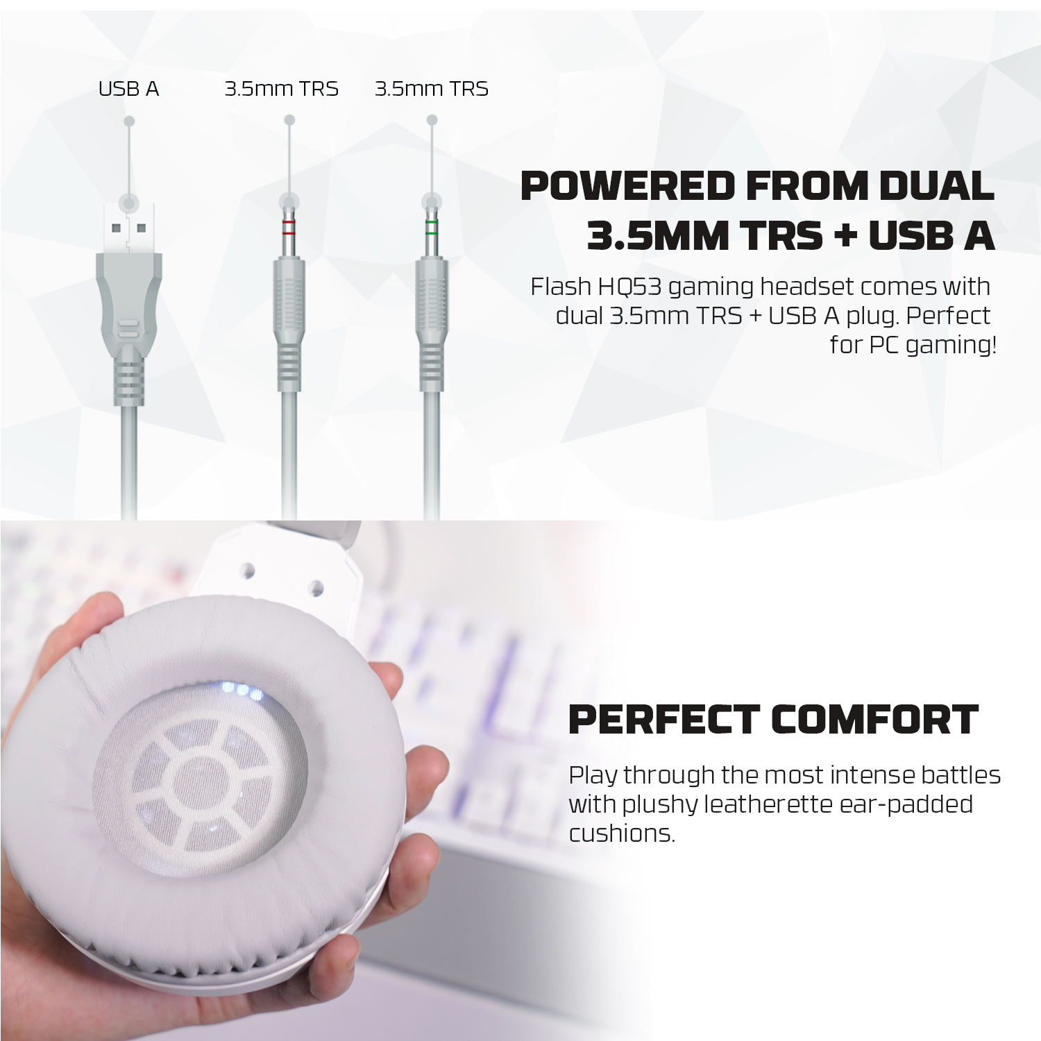 A large marketing image providing additional information about the product Fantech P51 5-in-1 Power Bundle - White - Additional alt info not provided