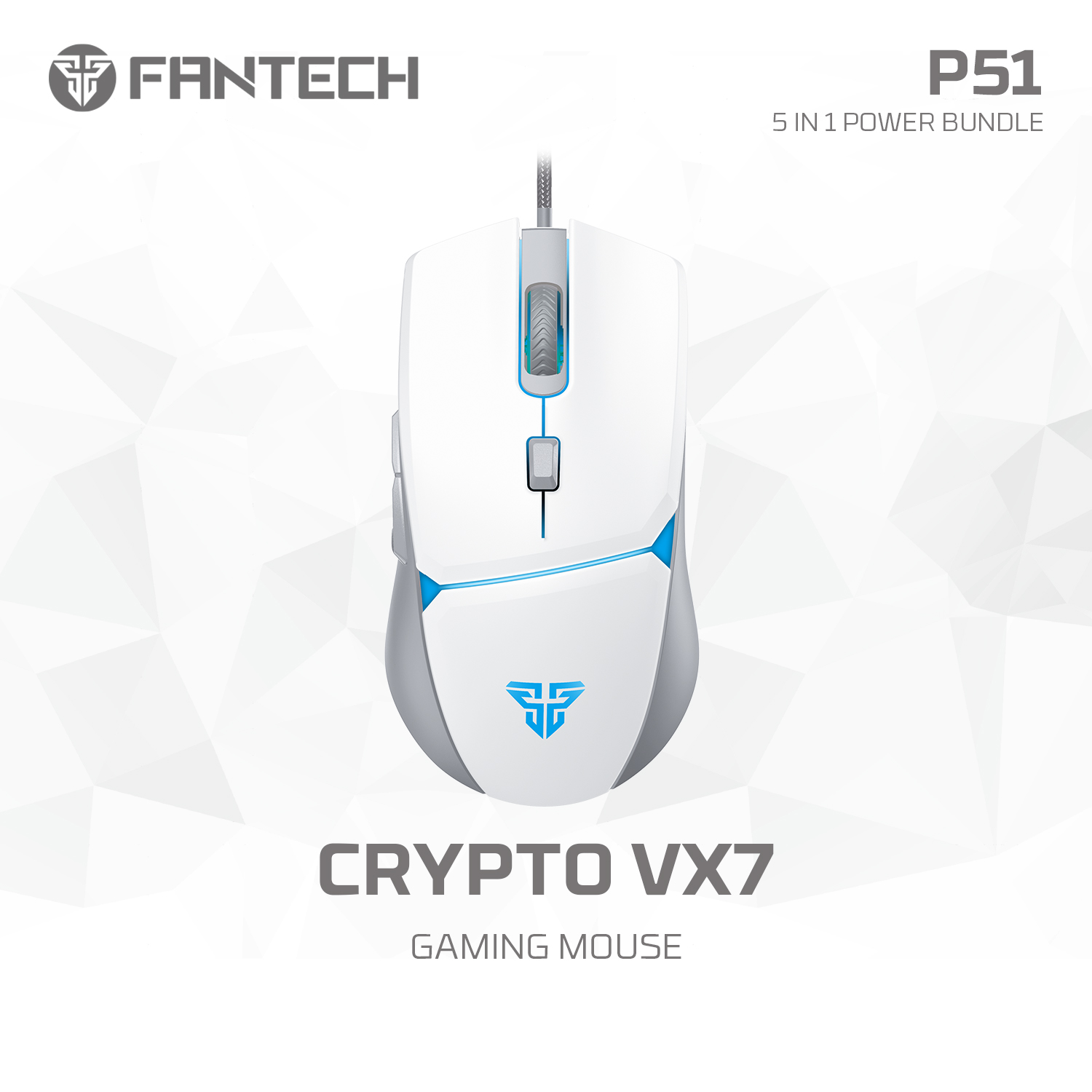 A large marketing image providing additional information about the product Fantech P51 5-in-1 Power Bundle - White - Additional alt info not provided