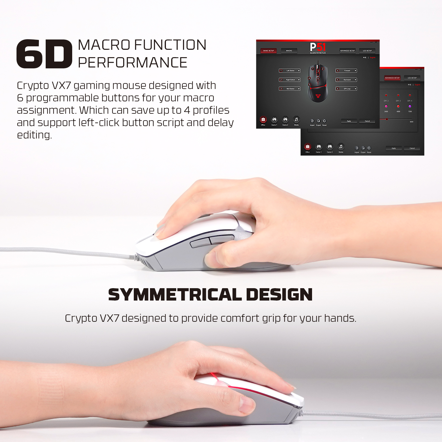 A large marketing image providing additional information about the product Fantech P51 5-in-1 Power Bundle - White - Additional alt info not provided