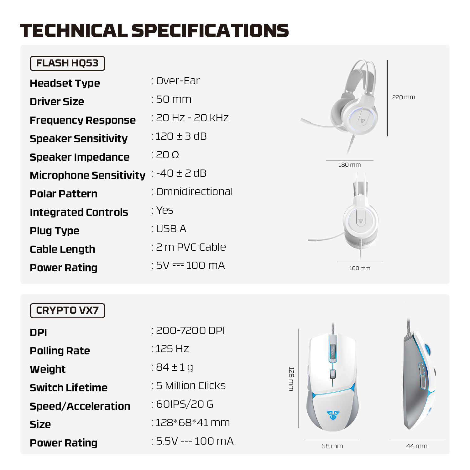 A large marketing image providing additional information about the product Fantech P51 5-in-1 Power Bundle - White - Additional alt info not provided