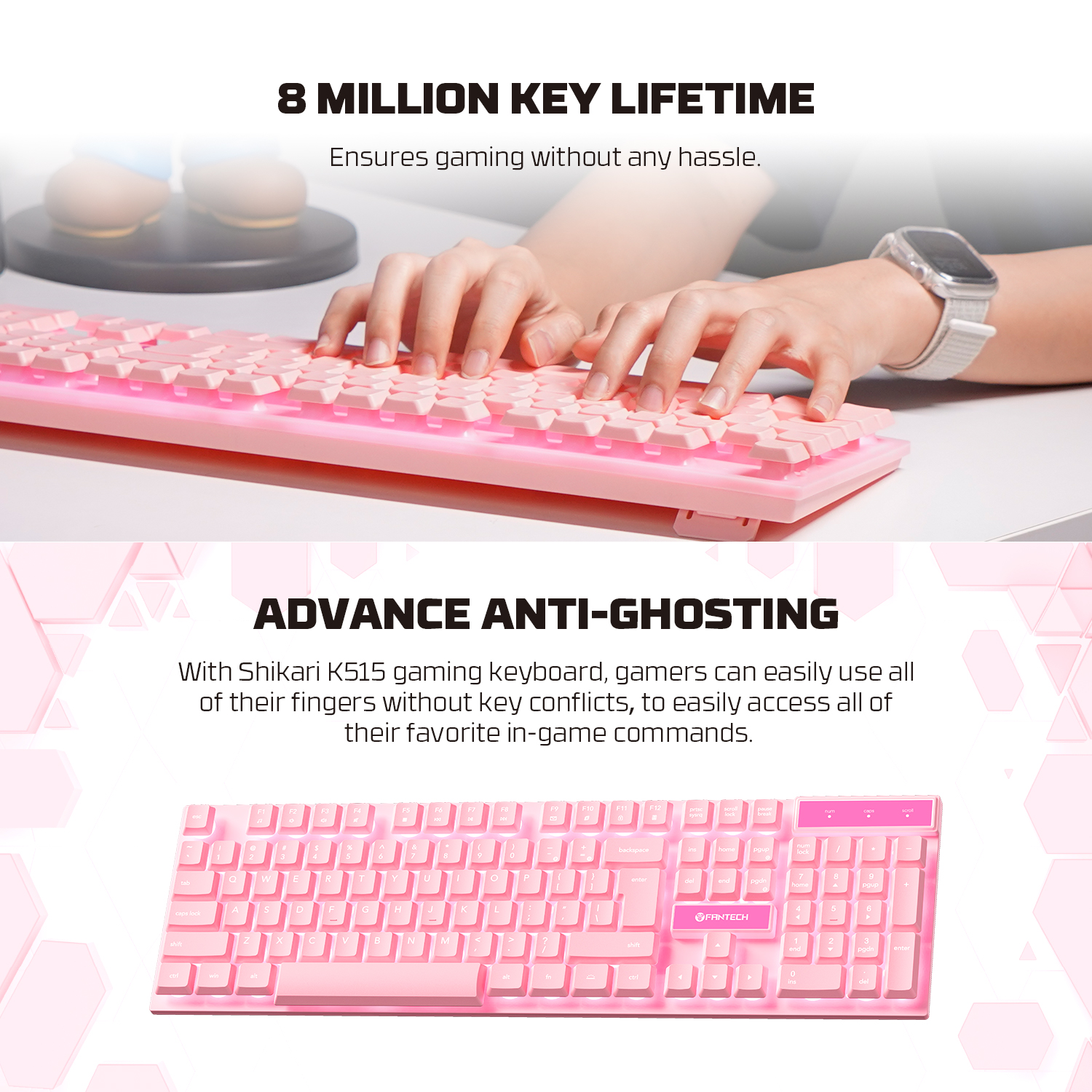 A large marketing image providing additional information about the product Fantech P51 5-in-1 Power Bundle - Pink - Additional alt info not provided