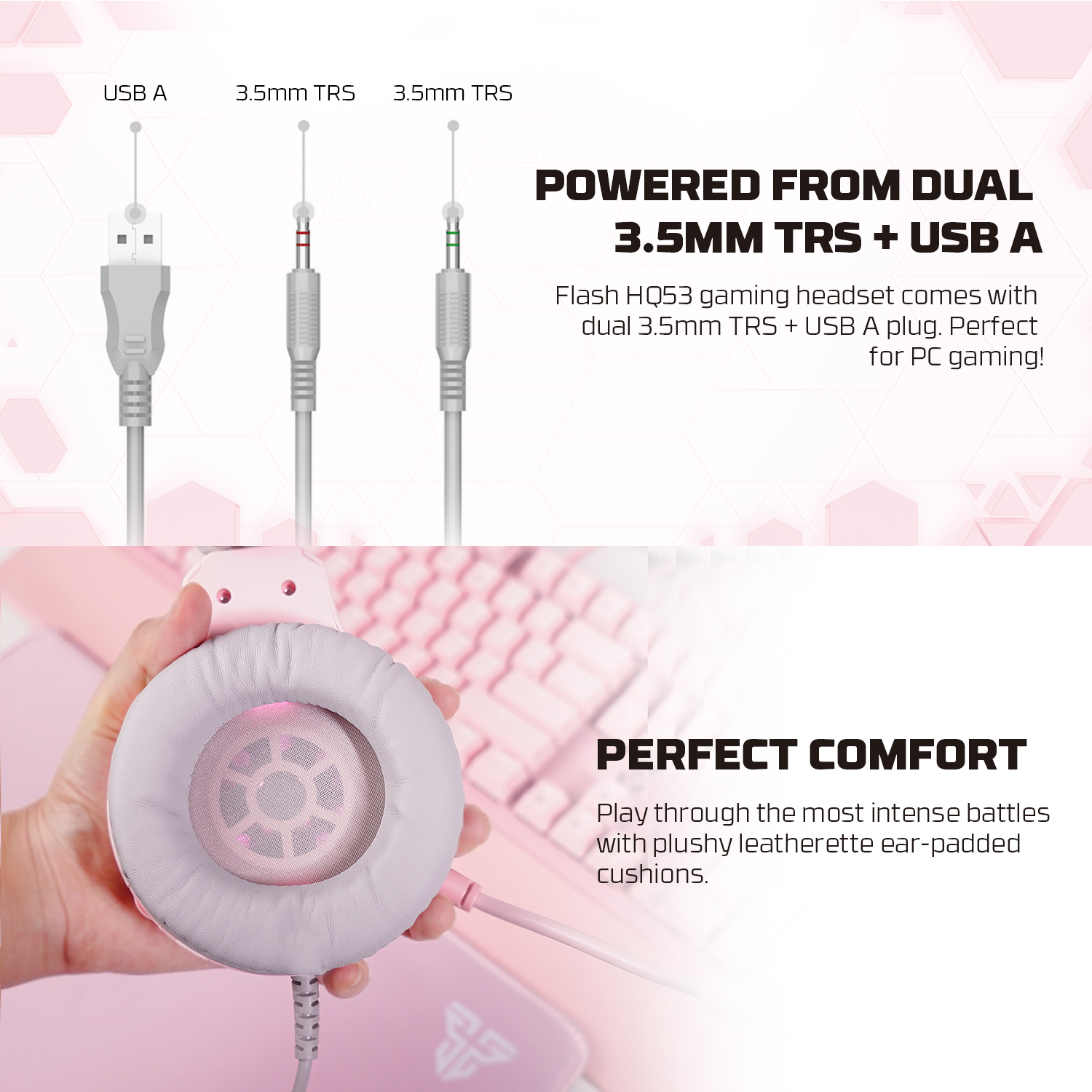 A large marketing image providing additional information about the product Fantech P51 5-in-1 Power Bundle - Pink - Additional alt info not provided