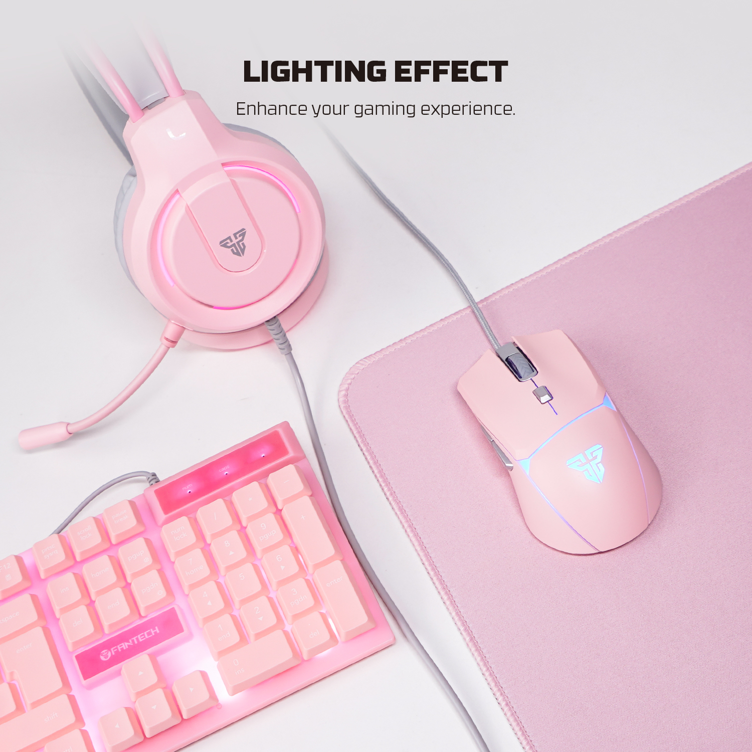 A large marketing image providing additional information about the product Fantech P51 5-in-1 Power Bundle - Pink - Additional alt info not provided