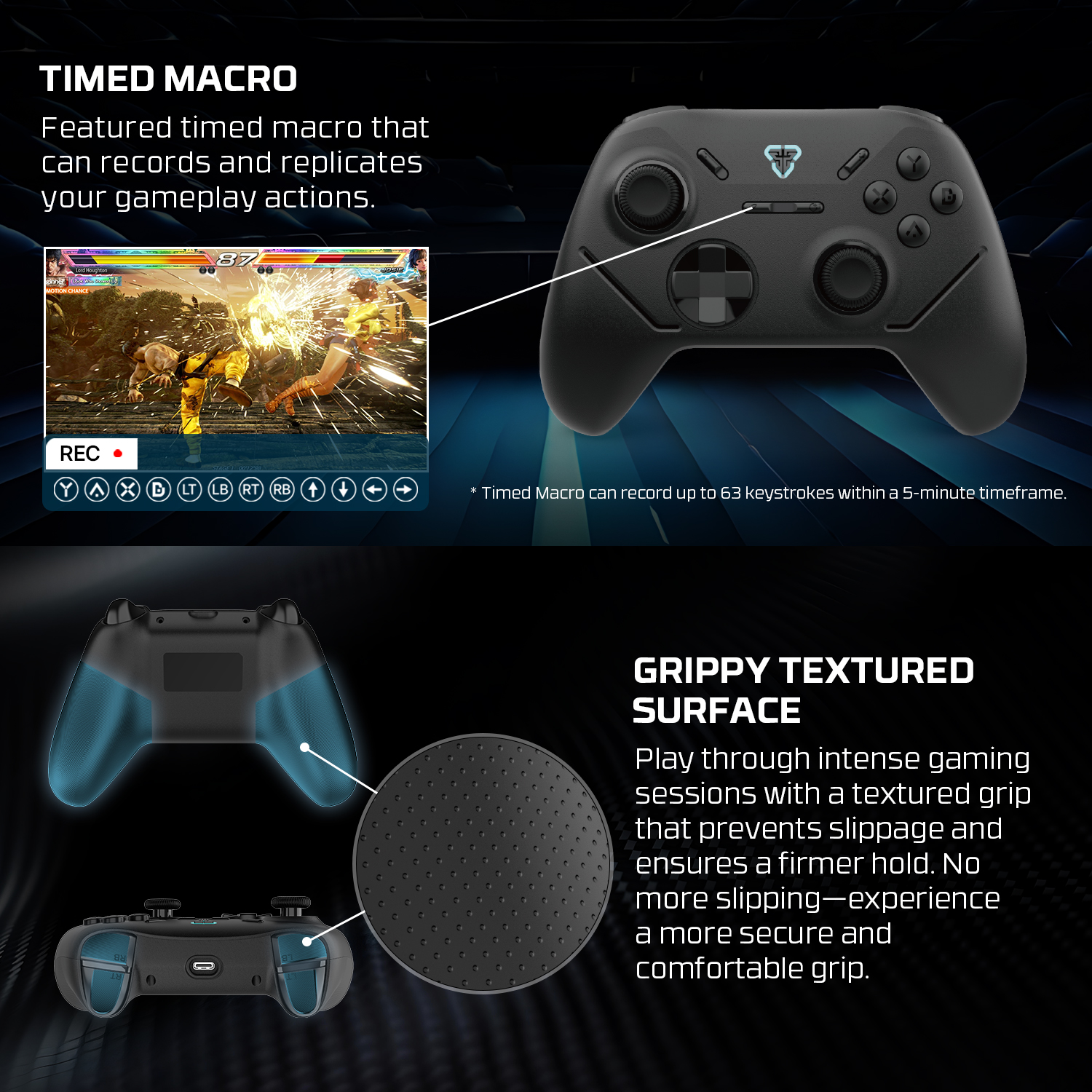 A large marketing image providing additional information about the product Fantech Shooter III Gamepad - Wireless Multi-Platform Hall-Effect Controller (Black) - Additional alt info not provided